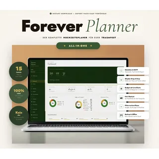 All-in-One Hochzeitsplaner auf Deutsch | Digitaler  Planer | Countdown, Budget