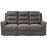 Atlantic Home Collection 3-Sitzer "Cliff mit 2 Relaxfunktionen", grau, B:198cm H:104cm T:96cm, 100% PES, ATLANTIC HOME COLLECTION, Sofas, Federkern und Becherhaltern in klappbarer Mittelkonsole, Topseller