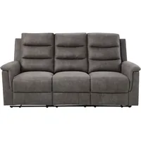 Atlantic Home Collection 3-Sitzer "Cliff mit 2 Relaxfunktionen", grau, B:198cm H:104cm T:96cm, 100% PES, ATLANTIC HOME COLLECTION, Sofas, Federkern und Becherhaltern in klappbarer Mittelkonsole, Topseller
