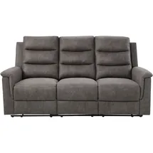 Atlantic Home Collection 3-Sitzer Cliff mit 2 Relaxfunktionen, Federkern und Becherhaltern in klappbarer Mittelkonsole grau