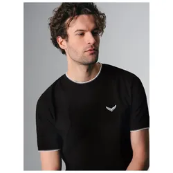 T-Shirt TRIGEMA "TRIGEMA T-Shirt in Piqué-Qualität", Herren, Gr. XL, schwarz, 100% Baumwolle, modisch, Halbarm, Shirts