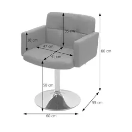Mendler Esszimmerstuhl Orlando, Küchenstuhl Drehstuhl Stuhl, Kunstleder Chrom ~ schwarz