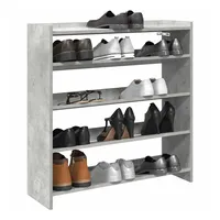 VidaXL Schuhregal Betongrau 80x25x81 cm Holzwerkstoff
