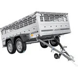 Leichter Anhänger 264x150 UNITRAILER GARDEN 265/2 KIPP mit Gitterwänden, H-0-Rahmen und grauer Plane