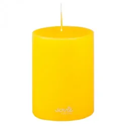 Sovie CANDLES Stumpenkerze in Senfgelb Ø 70 mm x H 100 mm - Brenndauer ca. 52 Std.