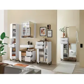 BASIC by Balculina Waschbeckenunterschrank weiß Eiche 80 cm, - DALIA