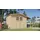 Konifera Gartenhaus KONIFERA "Alto 4 PLUS Fineline Satteldach", beige (naturbelassen), ohne Fußboden, ohne Rück- und Seitenwand, Holzwerkstoff, Gartenhäuser, mit Anbaudach