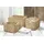 Dekoleidenschaft Aufbewahrungskorb aus Rattan 46 x 36 x 28 cm beige