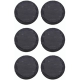 Novaliv 6x Schieferplatten I rund I 20x0,5 cm I Sushi Servierplatten Untersetzer Käseplatte Tischplatz Schiefer Geschirr Platte schwarz