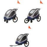 Econ-Way 3in1 Alu 2er Kinderwagen Fahrradanhänger & Joggingwagen faltbar inkl. Zubehör