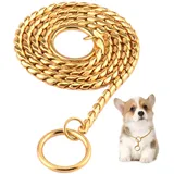 Hundekettenkragen, 15,8 -Zoll -Edelstahl -Hundehällerkragen, Gold Slip Choke -Kette für Hunde Training Gehen, Hunde Halskragen, Hundekettenkragen