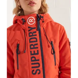 Superdry Damen. Ultimate SD-Windcheater mit Kapuze Kräftiges Orange/Kräftiges Marineblau 38 - 38