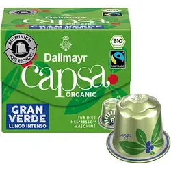 Dallmayr Capsa Gran Verde Lungo Intenso Bio-Kaffeekapseln, Arabicabohnen kräftig, 10 Portionen