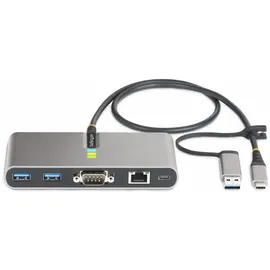 Startech StarTech.com 2-Port USB-C Hub mit Ethernet und RS232 Port,USB-A Adapter, 100W Power Delivery Pass-Through, 5Gbps