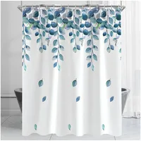 Lerores Duschvorhang 100 x 200 cm grün Blätter