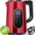 Kesser KESSER® Wasserkocher Edelstahl 1.7 Liter LED-Anzeige 4-Modi Temperatureinstellung 40°C-100°C 30min Warmhalten elektrischer Teekocher 2200W BPA-Frei Kalkfilter | Easy-Open-Deckel