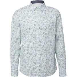 s.Oliver Slim Fit: Langarmhemd mit All-over-Print und Kentkragen - weiß|mehrfarbig - XXL