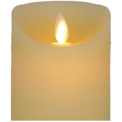 LED Echtwachskerze Warmweiß 6 Stunden Timmerfunktion H 12 cm bewegliche Flamme