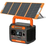 Flashfish P66 Solar Generator+100W Solarpanel,288Wh Stromerzeuger mit 260W (500W Peak) , Stromgenerator mit DC/AC/Typ-C/USB-Buchsen CPAP-Batterie, ...