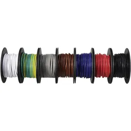 TRU Components TC-12112364 Litze 0.75 mm2 Schwarz, Weiß, Rot, Blue, Braun, Grau, Gelb-Grün 1 Set