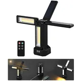 13200mAh Wiederaufladbare Solar Baustrahler IP64 Wasserdicht mit Stativ und Tragetasche, 8000 Lumen Stepless Dimmbar Baustellenlampe, Akku Strahler Weiß/Warm/Natur Weiß/RED (SOS)