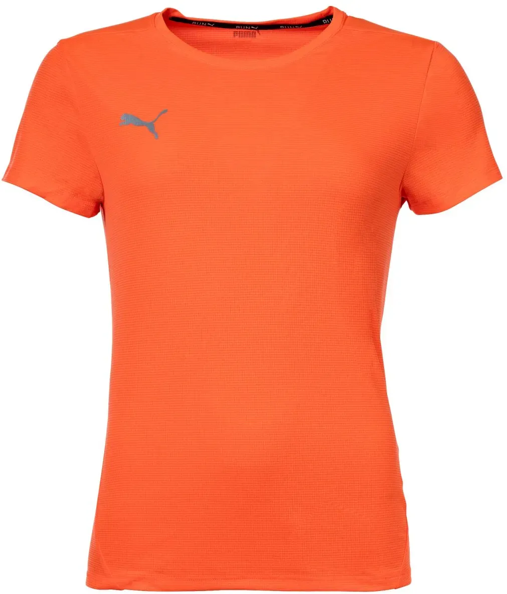 PUMA Damen T-Shirt - Finisher Tee, Funktionsshirt, dryCELL, Rundhals, Kurzarm, uni Orange M