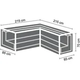 Perel Schutzhülle für L-förmiges Gartenmöbel Lounge-Set 215 cm
