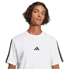 adidas Essentials 3-Streifen Single Jersey Kurzarm-T-Shirt White 2 / Black L