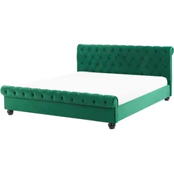 Wasserbett Samtstoff AVALLON 160 x 200 cm Smaragdgrün
