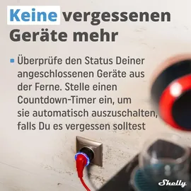 Shelly AZ Plug Schwarz - WLAN Smarte-Steckdose, Leistungsmessung, 12A, 2500W, Frustration-Free Setup, Zeitschaltuhr, Alexa-Zertifizierter Stecker, Smart Home, Kein Hub Erforderlich, Heizung & Kühlung
