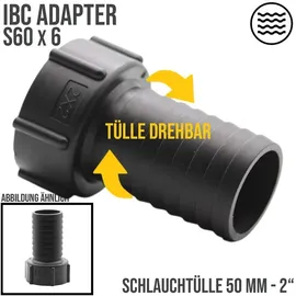 IBC Container-Adapter drehbar 2" (50 mm) schwarz