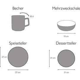 CreaTable Bali Kombiservice 16-tlg. für 4 Personen mehrfarbig