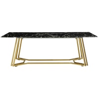 SalesFever Couchtisch, Tischplatte im Marmor-Design, goldfarben