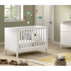 Vipack Babybett VIPACK "in gradlinigem Design, standfest gebaut, pflegeleichte Oberfläche", weiß, B:66,2cm H:85,2cm L:125cm, Holzwerkstoff, Massivholz, Babybetten, Babybett, 60x120 cm, 3-fach verstellbarer Lattenrost, Ausf. weiß lackiert