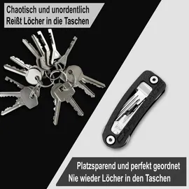 Carbocage Key Organizer 14 Schlüssel Aluminium  Schwarz