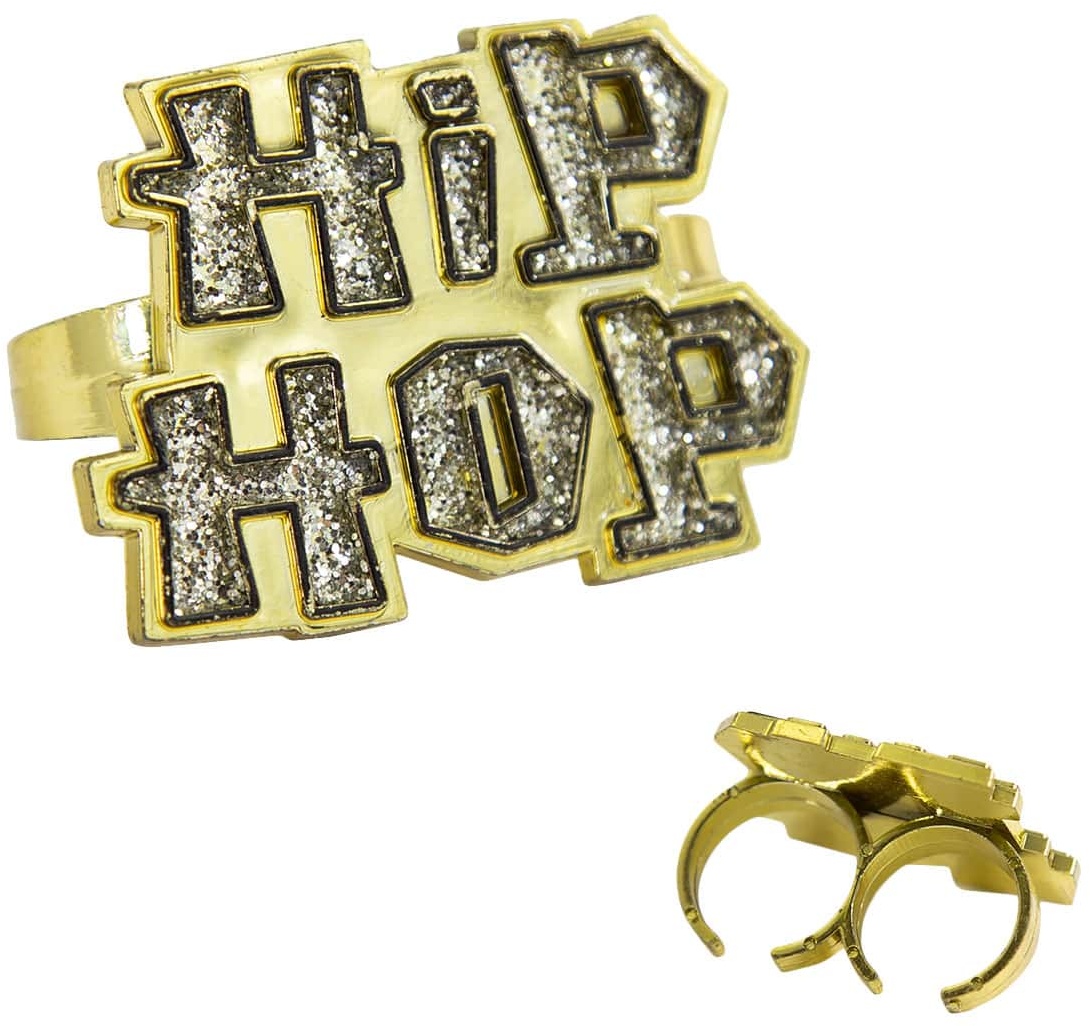 Hip-Hop Ring Schmuck für Hip Hopper Rapper Gangster Kostüm Fasching Karneval Party