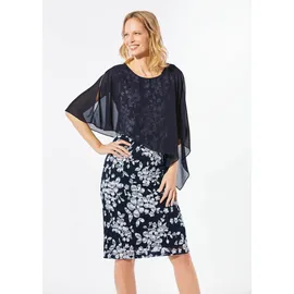 GOLDNER Chiffonkleid Blau/Weiß 42