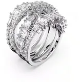 Swarovski Damenring Hyperbola Ring, Verschiedene Schliffe, Weiß, Rhodiniert | 58