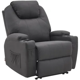 MCombo M MCombo Elektrisch Relaxsessel Massagesessel Fernsehsessel Liegefunktion Vibration Heizung 7061 Neues Modell (dunkelgrau-mikrofaser)