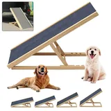 Hundetreppe Klappbare | Hunderampe aus Holz und höhenverstellbar | Premium Haustier Treppe für Kleine Große Hunde und Katzen bis 150 kg | Hunderampe für Auto, Couch und High Bed, in 4 Höhe