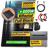 EPP.Solar® All In One 2000W Solaranlage Komplettset inkl. Speicher 3,2 kWh Anker SOLIX Solarbank E1600 PRO mit Smarter Zähler und Ziegeldach Halt...