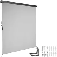Tectake tectake® Senkrechtmarkise Eloise mit 2 Wandhalternhellgrau