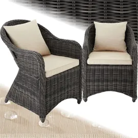 Tectake tectake® 2er Set Aluminium Rattansessel wetterfest und UV-beständig, pflegeleicht, kein Aufbau