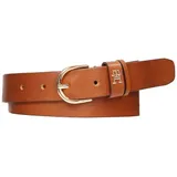 Tommy Hilfiger Damen Gürtel Essential Effortless 2.5 cm mit elegant abgerundeter Schnalle, Gr. 115 Cognac, - 115