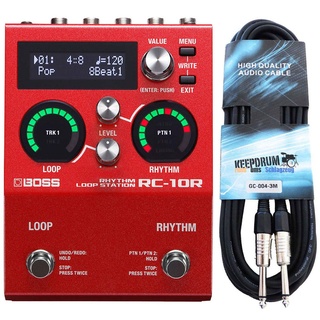 Boss RC-10R Rhythm Loop Station Performance Looper + keepdrum Klinkenkabel 3m