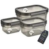 ENGELLAND Frischhaltedose grau 0,4 l / 0,8 l / 1,5 l 3-teiliges Set