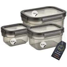 ENGELLAND Frischhaltedose grau 0,4 l / 0,8 l / 1,5 l 3-teiliges Set