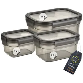 ENGELLAND Frischhaltedose grau 0,4 l / 0,8 l / 1,5 l 3-teiliges Set
