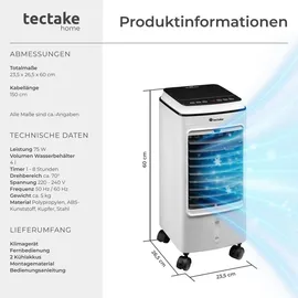 Tectake Klimagerät 403915 weiß mobil