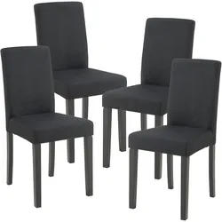 Esszimmerstuhl Hamburg 4er Set Textil Schwarz